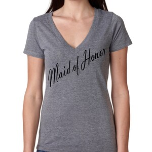 Maid of Honor V-Neck Shirt, Bridal Shirt, Bachlorette Gift,Bride To Be, Fitted Shirt, Bridal Shower Gift, Wedding, Wifey Shirt,