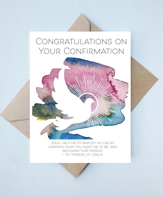 Carte De Confirmation Felicitations Catholique Fait Main Etsy Carte De Confirmation Felicitations Catholique Fait Main Etsy