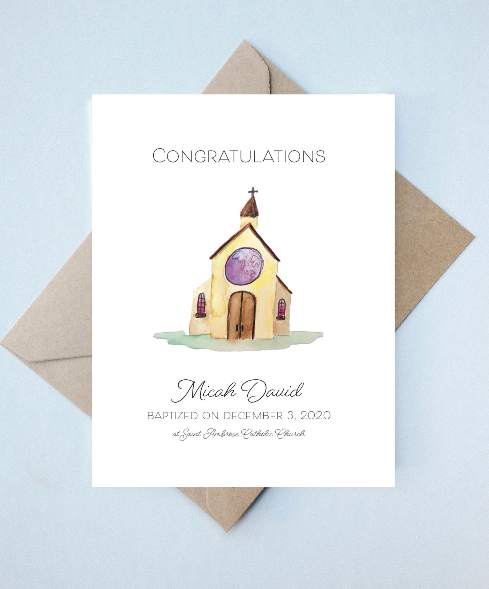Custom Baptism Card // Godparent Gift Catholic Keepsake Etsy