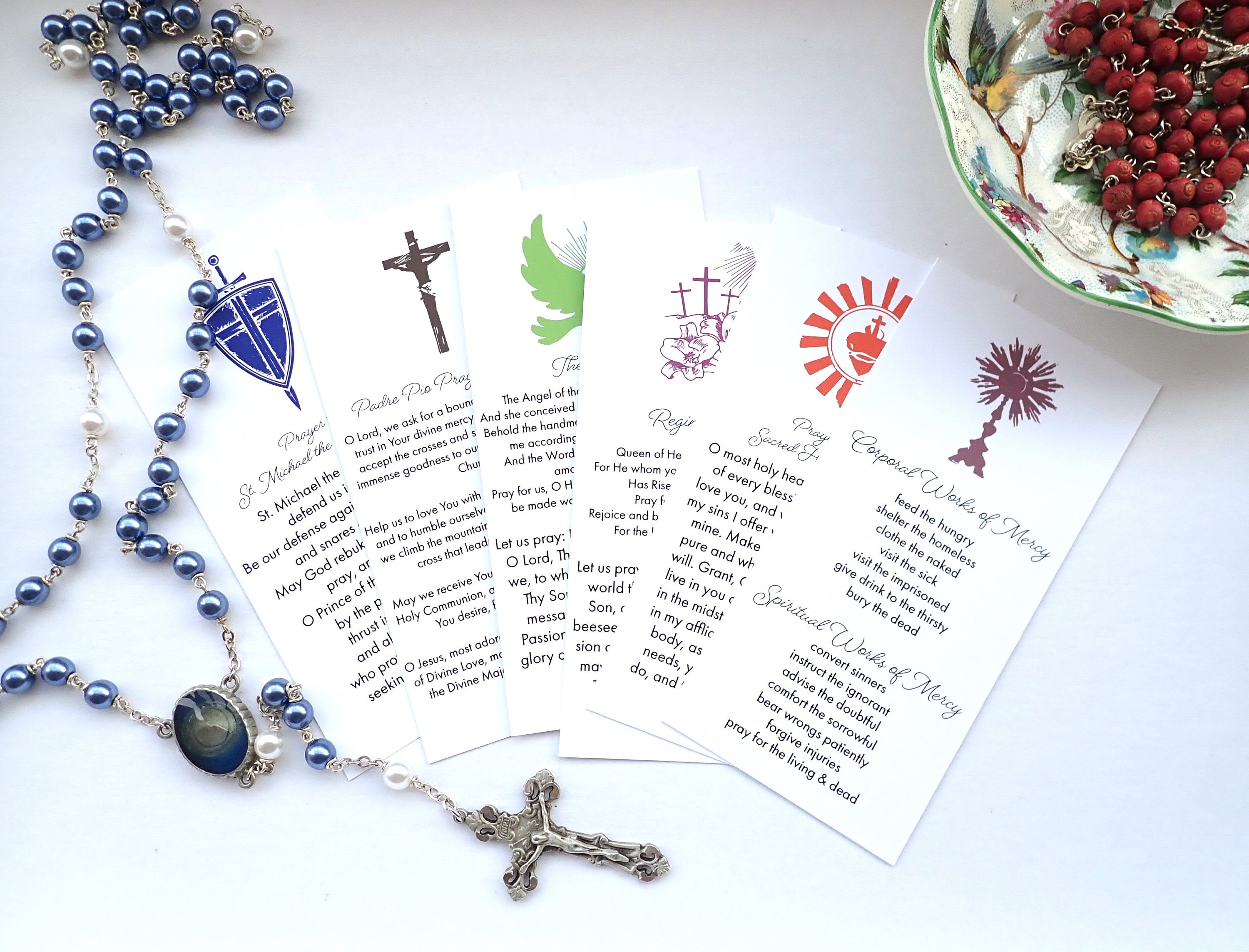Catholic Prayer Cards set of 6 // Bookmarks Lenten | Etsy