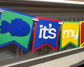 It S My 1 2 Birthday Banner Half Birthday Primary Colors Etsy