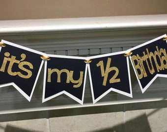 It S My 1 2 Birthday Banner Half Birthday Banner Half Etsy