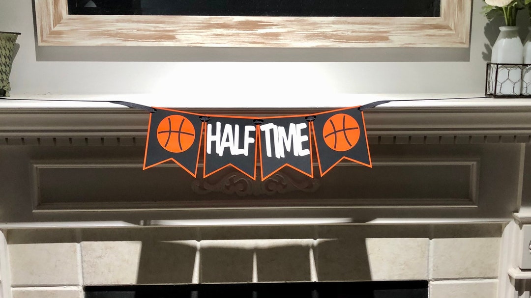 Basketball Half Birthday Banner, Half Time Basketball Banner, Half