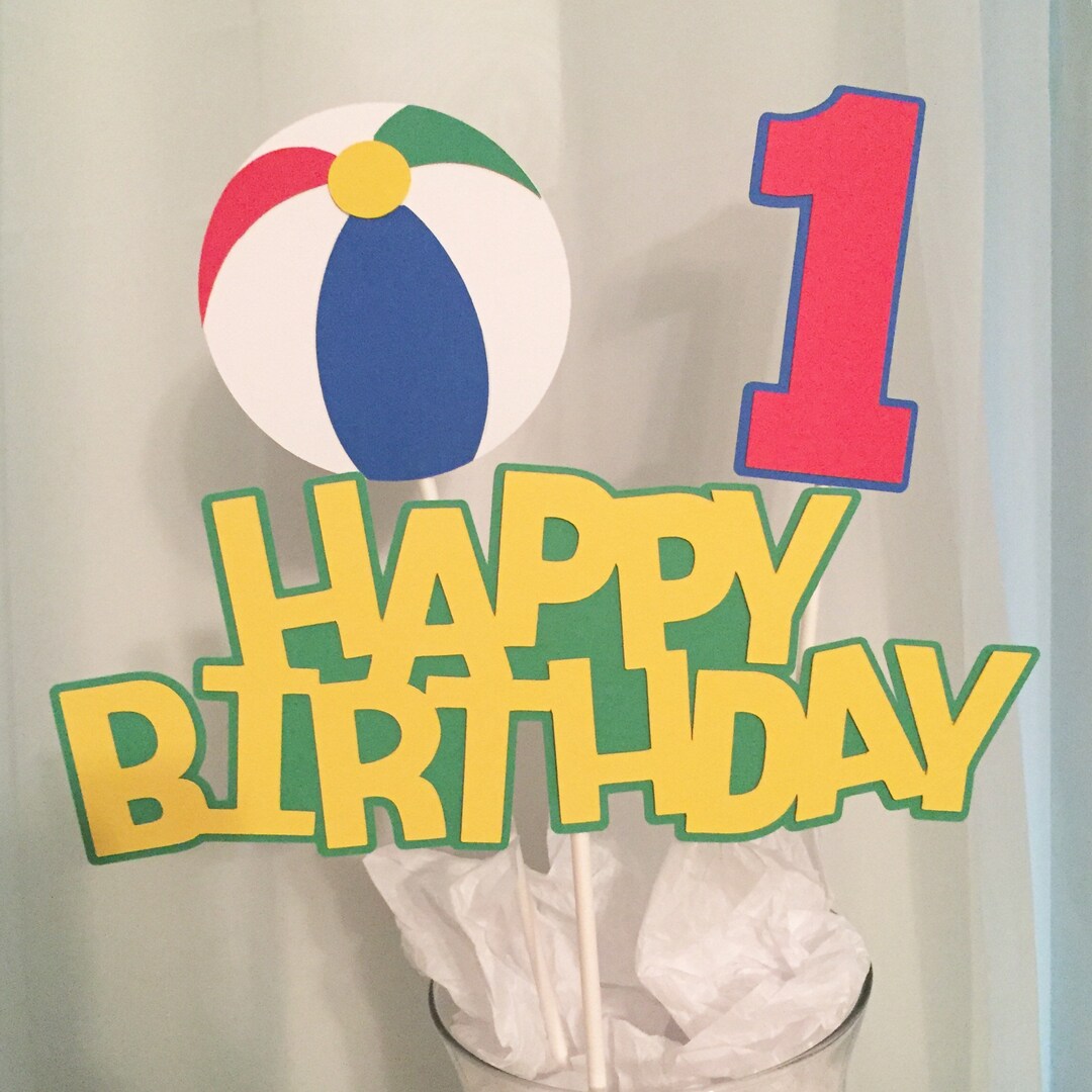 Beach Ball Centerpiece Set, Pool Party, Primary Color Centerpiece