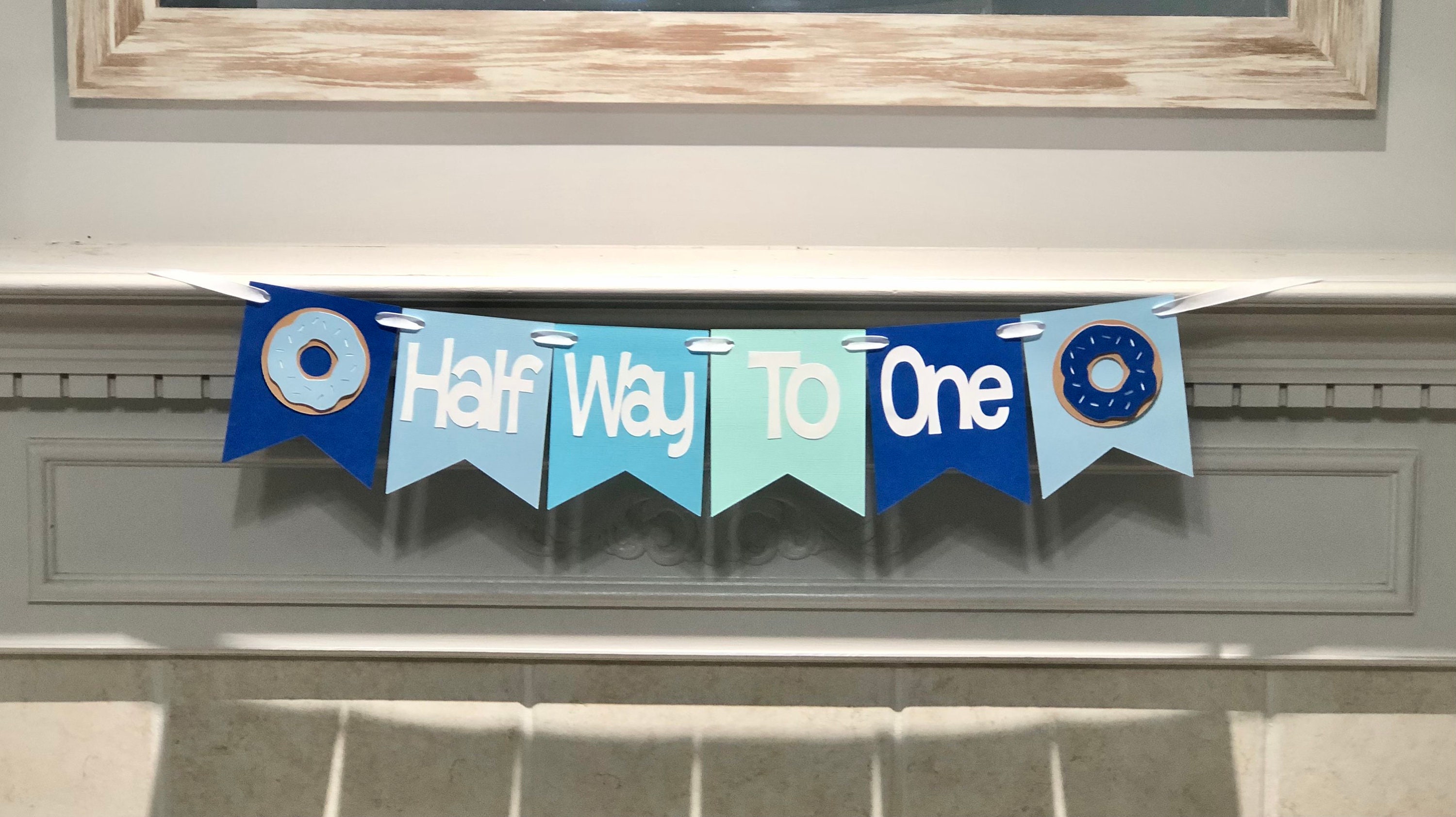 Donut Half Way to One Banner Half Birthday Banner It's Etsy