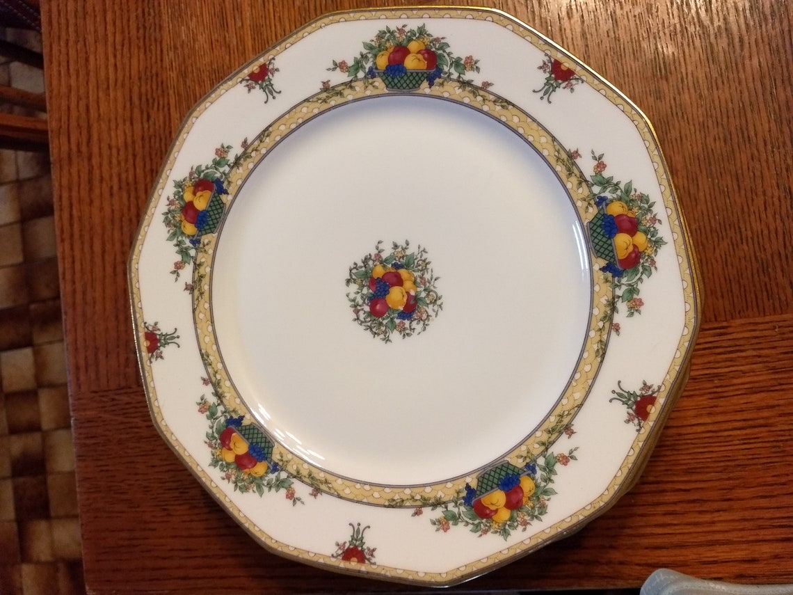 6 pc Haviland Limoges Gold Rimmed Dinner Plates Etsy