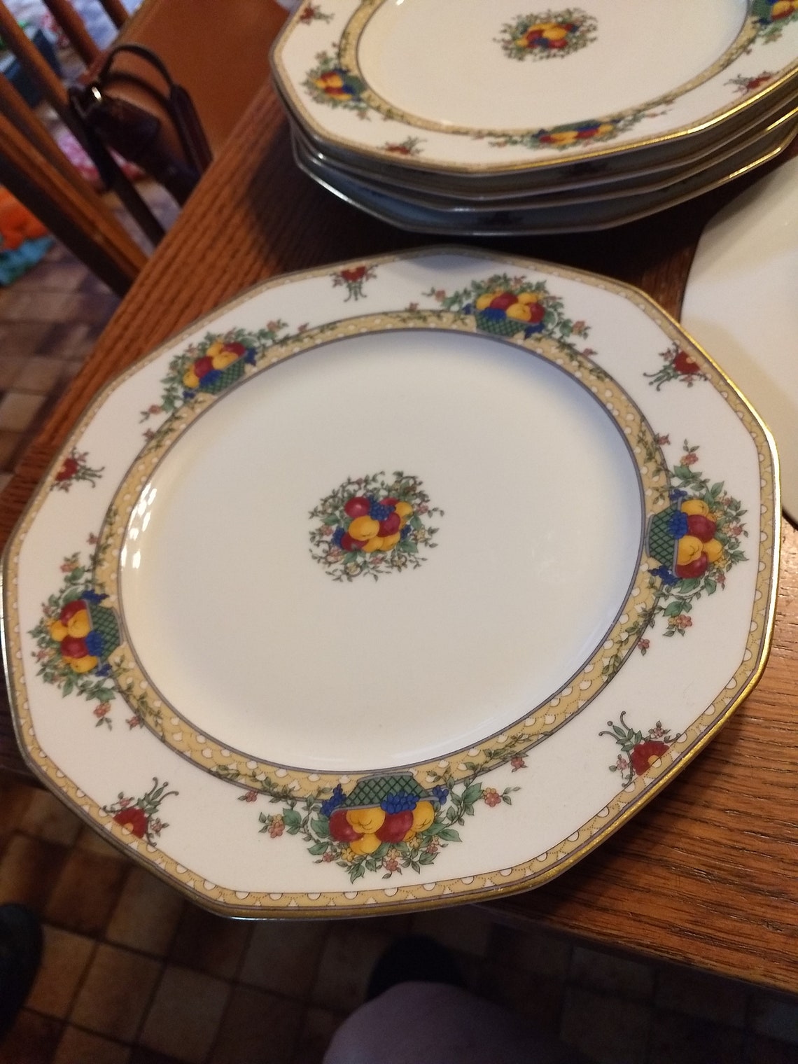 6 pc Haviland Limoges Gold Rimmed Dinner Plates Etsy
