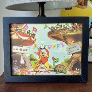 The Tortoise and the Hare - Vintage Disney Storybook Art - 1953 - Framed
