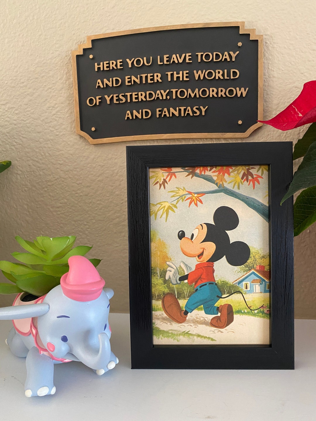 Mickey Mouse Vintage Disney Storybook Art 1954 Framed Disney Art Disney