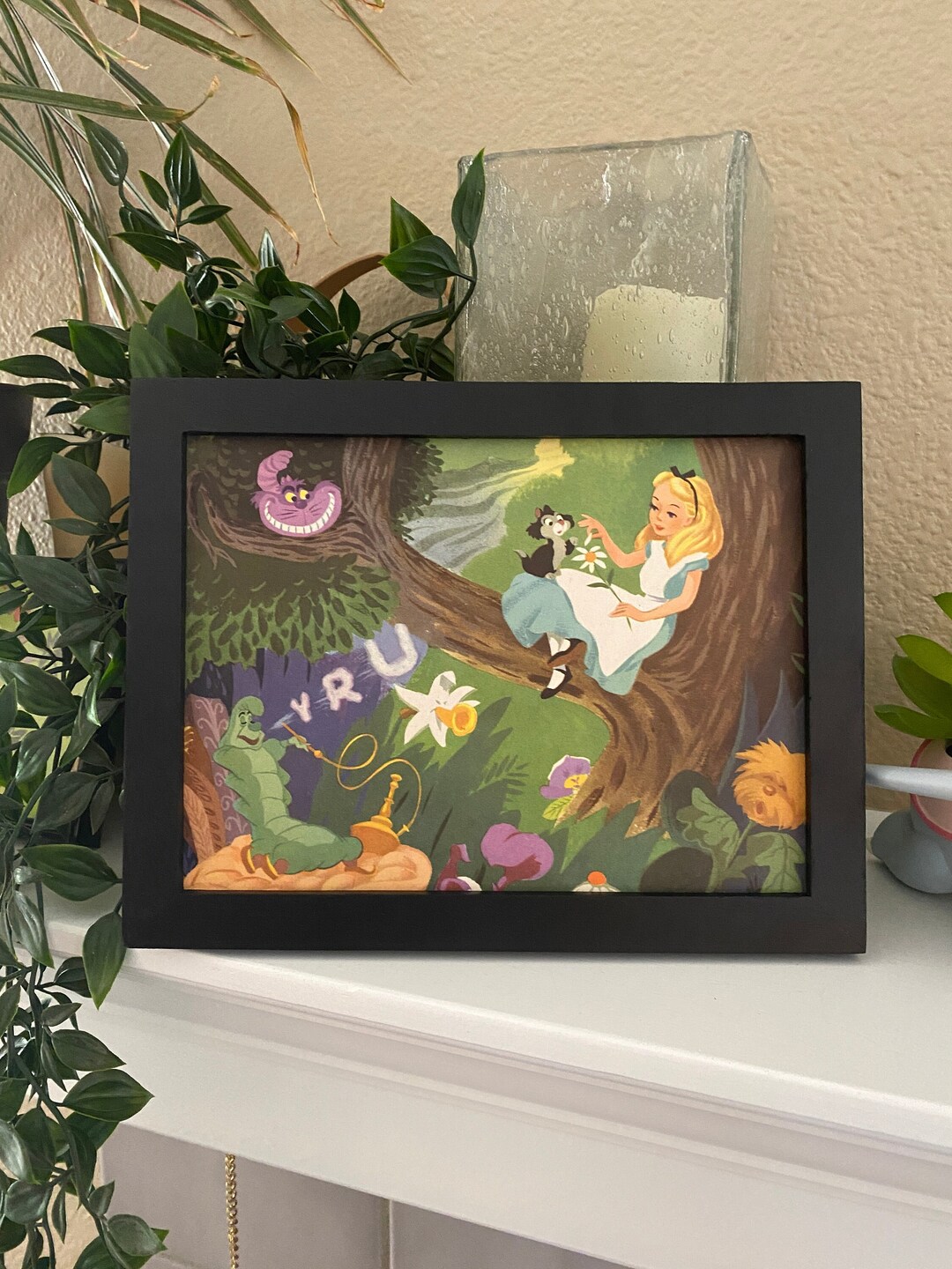 Wonderland Vintage Disney Alice in Wonderland Storybook Art 1951 Framed