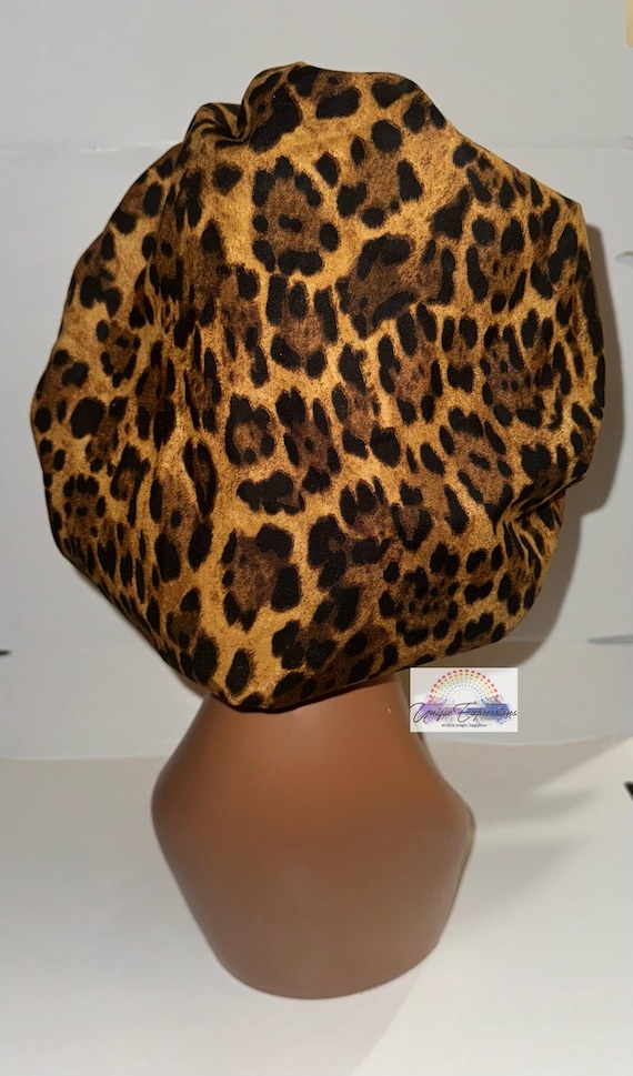 Leopard Print Reversible Bonnet| Satin Lined Bonnet| Gifts  display picture 2