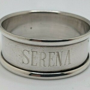 Vintage International Sterling Silver Napkin Ring "Serena" name engraving