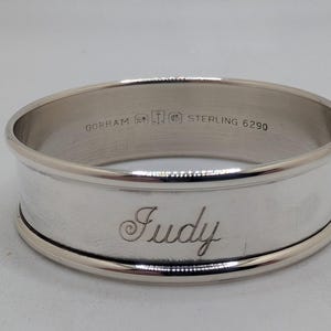Gorham Sterling Silver Napkin Ring &quot;Judy&quot; name engraving