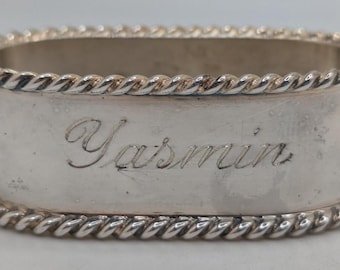 German Sterling Silver Napkin Ring "Yasmin" name engraving, circa 1992
