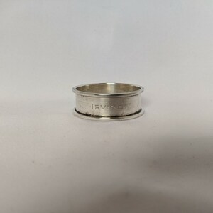 Vintage Towle Sterling Silver Napkin Ring &quot;Irving&quot; name engraving
