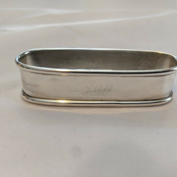 Vintage Lunt Sterling Silver Napkin Ring "Jan" name engraving 470