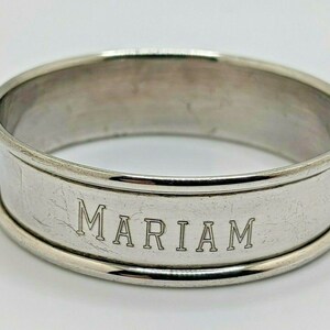 Vintage Gorham Sterling Silver Napkin Ring &quot;Mariam&quot; name engraving