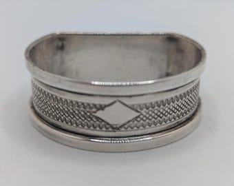 Antique English Sterling Silver Napkin Ring, blank cartouche, dated 1935