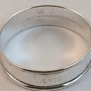Gorham Sterling Silver Napkin Ring &quot;Lewis&quot; name engraving