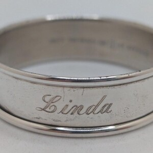Vintage Gorham Sterling Silver Napkin Ring &quot;Linda&quot; name engraving