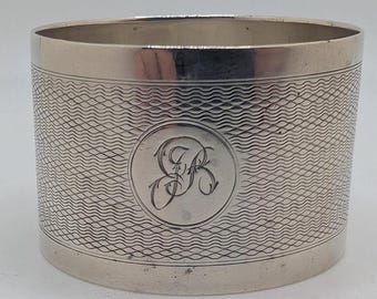 Antiker englischer Serviettenring aus Sterlingsilber mit Initialen ""JB"" Gravur, datiert 1919."