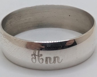 Vintage Gorham Sterling Silver Napkin Ring "Ann" name engraving