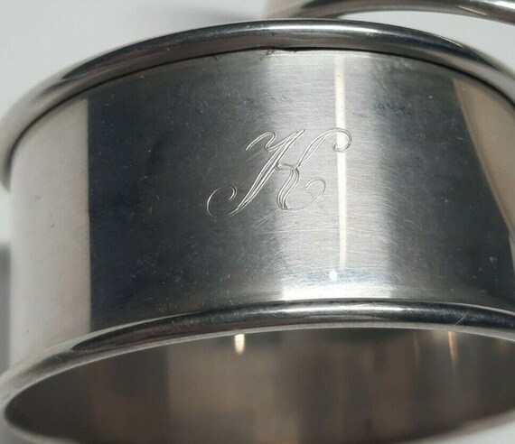Vintage Reed Barton Sterling Silver Napkin Rings k Initial Engraving Etsy UK