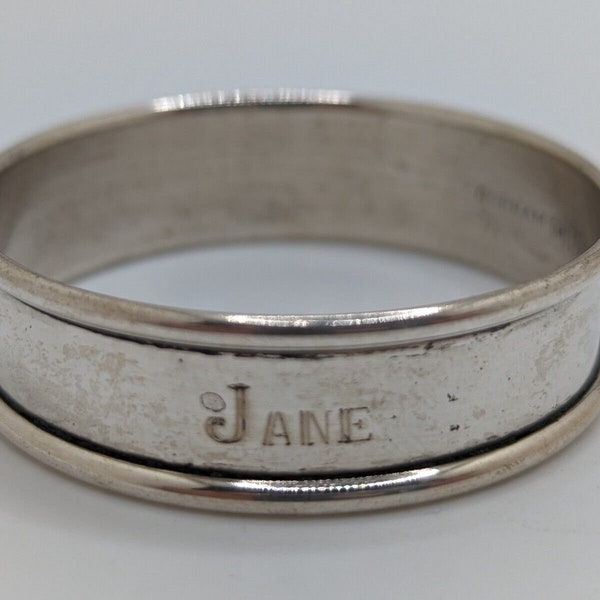 Vintage Gorham Sterling Silver Napkin Ring "Jane" name engraving