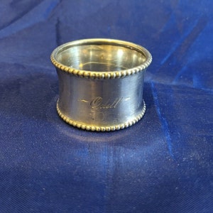 Vintage Gorham Sterling Silver Napkin Ring &quot;Odell&quot; name engraving