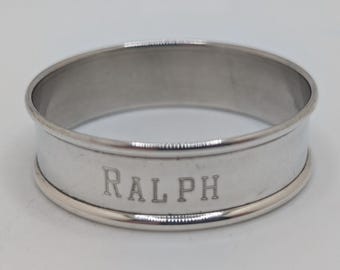 Vintage Gorham Sterling Silver Napkin Ring "Ralph" name engraving