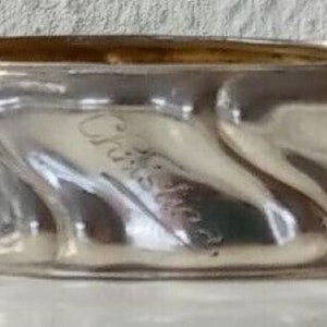 Antique Swedish Sterling Silver Napkin Ring &quot;Christina&quot; name engraving, d. 1935