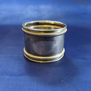 Antique Gorham Beaded Sterling Silver Napkin Ring &quot;Ruth Hall&quot; engraving inside