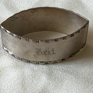 Vintage Norwegian J Tostrup 830 Silver Napkin Ring &quot;Brit&quot; &quot;Julaften 1947&quot;