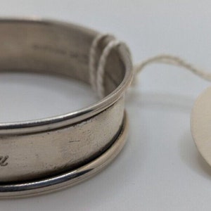 Vintage Gorham Sterling Silver Napkin Ring &quot;Lou&quot; name engraving with tag