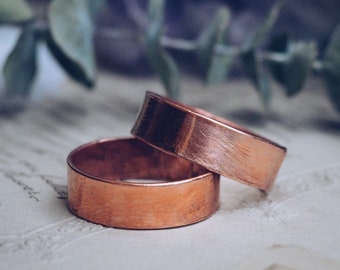 Rustic copper wide band ring, alternative engagement band, copper band ring, electroformed copper ring, raw rustic copper ring