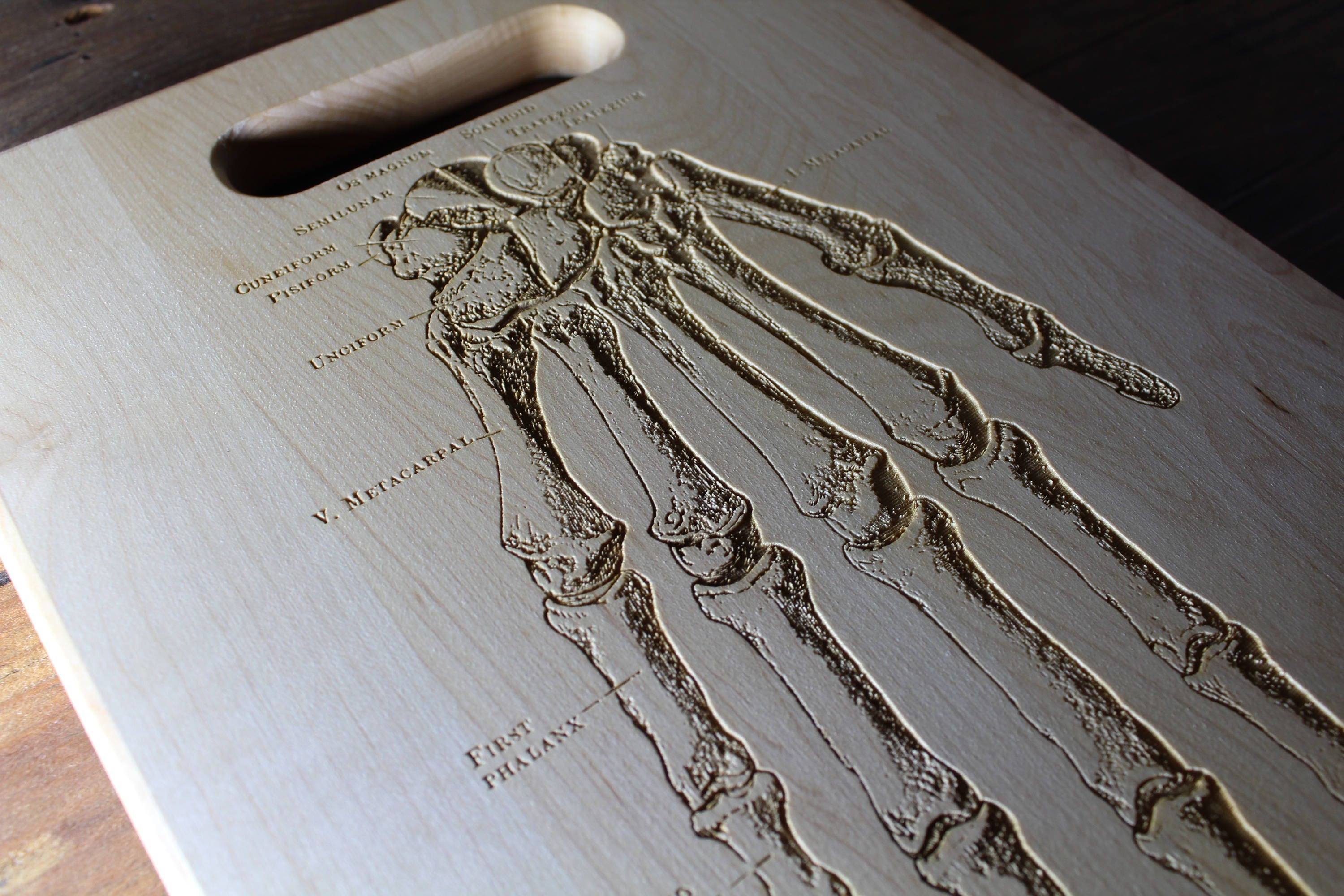Personalized Human Hand Bone Cutting Board Vintage Anatomy Etsy