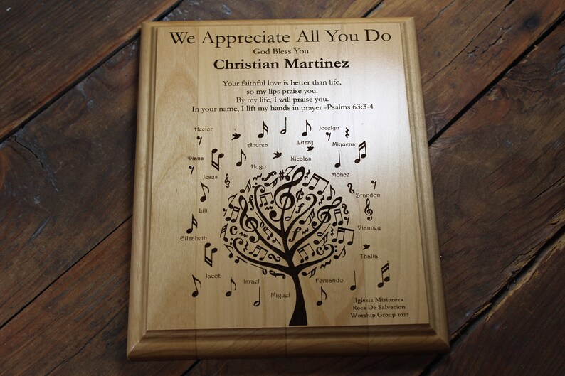 Personalized Chorus Teacher Gift Wood Plaque Teacher Etsy