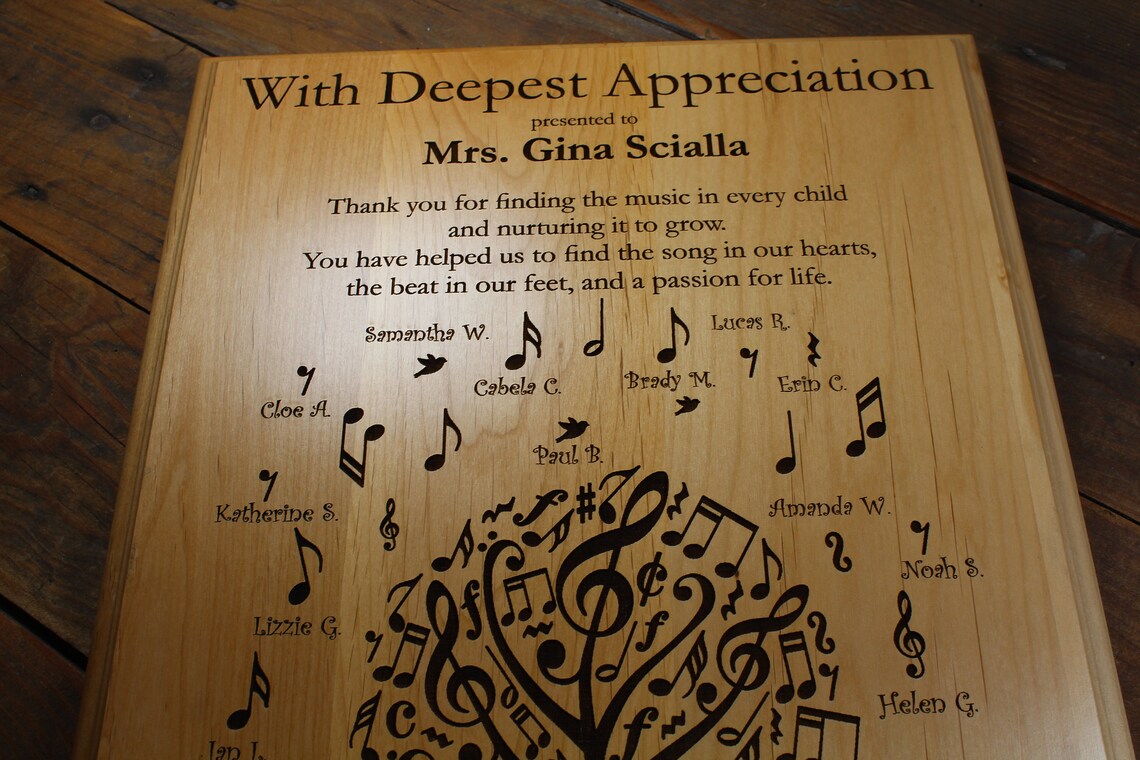 Personalized Chorus Teacher Gift Wood Plaque Teacher Etsy