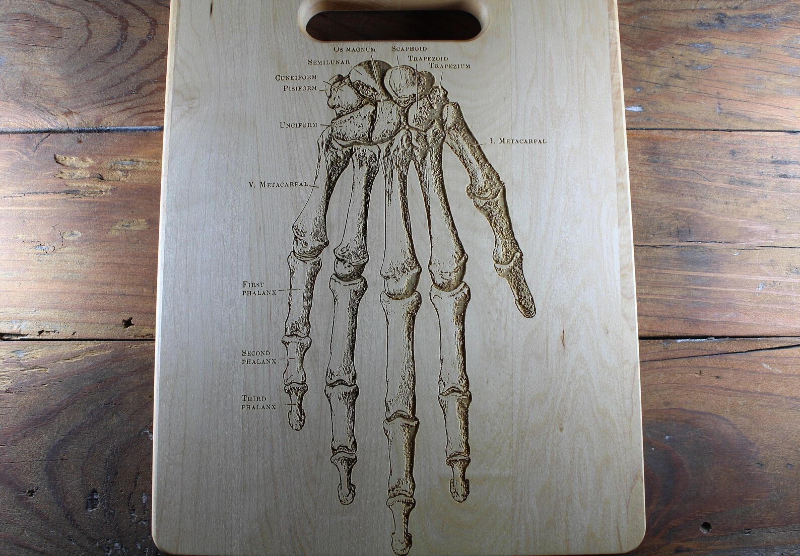 Personalized Human Hand Bone Cutting Board Vintage Anatomy Etsy