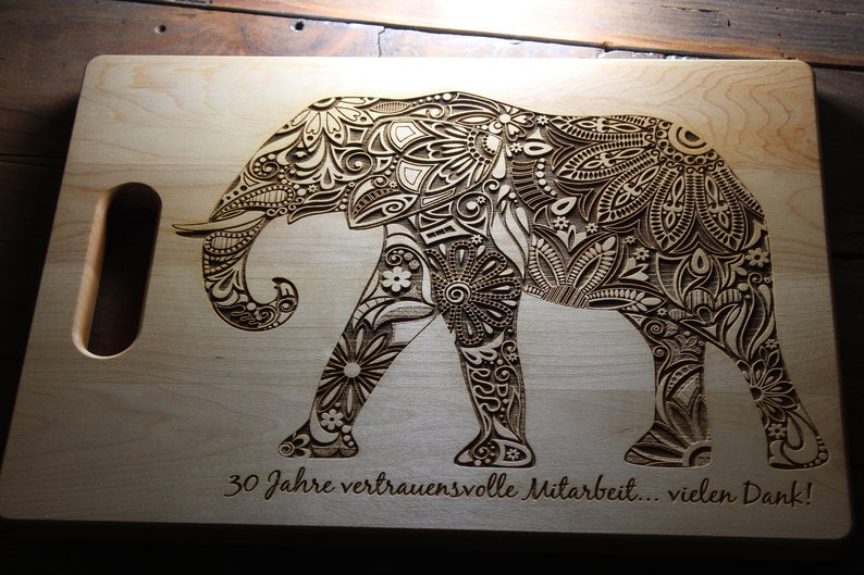 Personalized Elephant Cutting Board Animal Design Wildlife Etsy