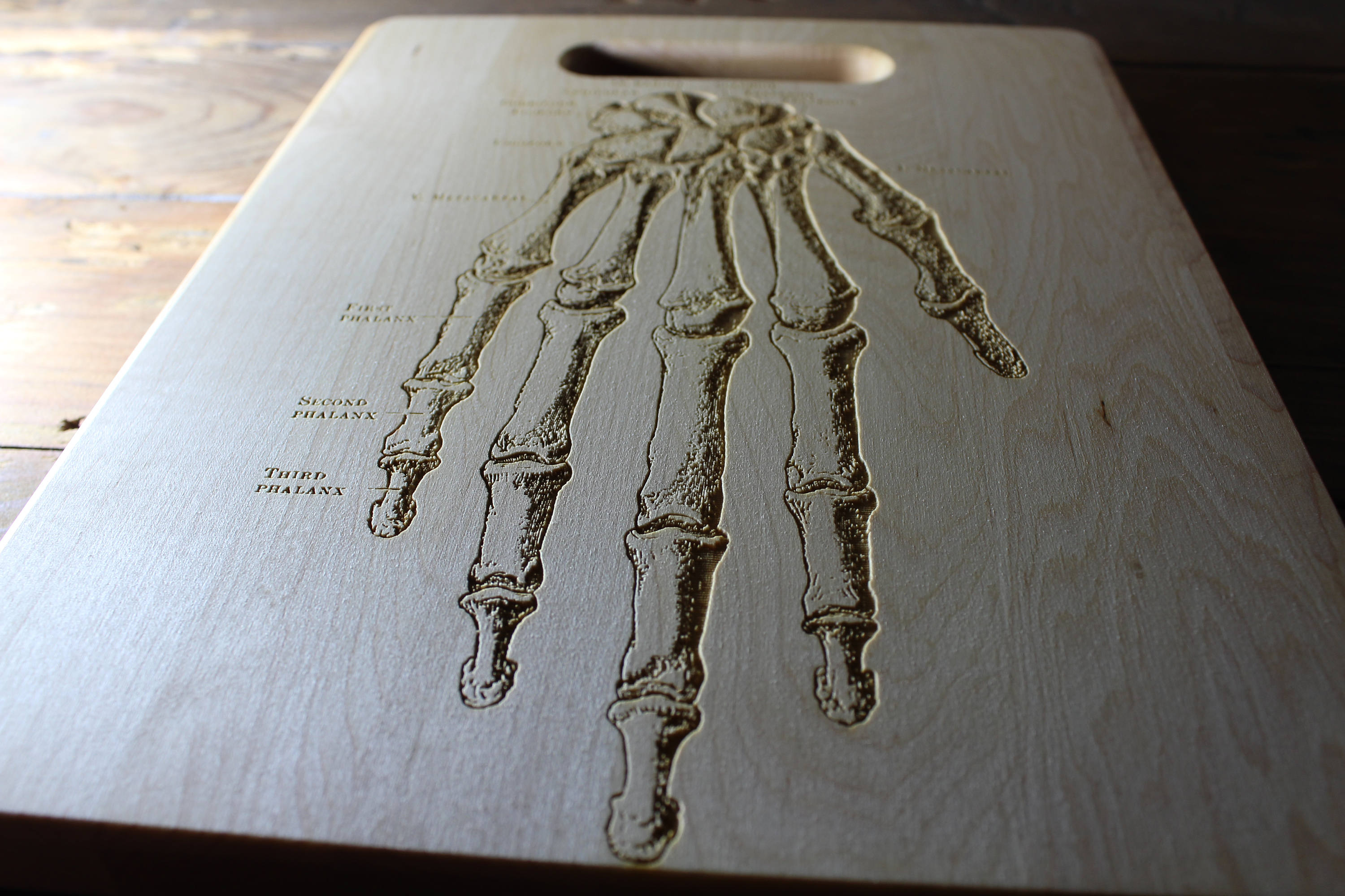Personalized Human Hand Bone Cutting Board Vintage Anatomy Etsy