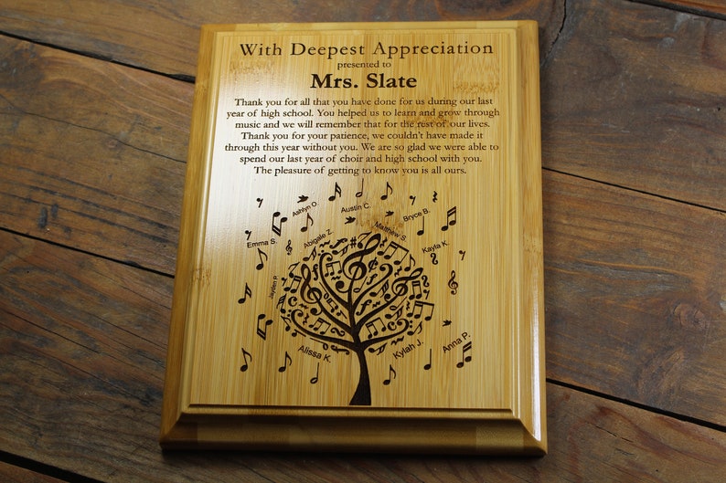 Personalized Chorus Teacher Gift Wood Plaque Teacher Etsy