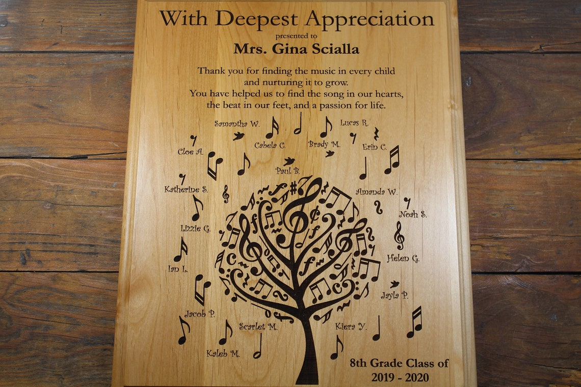 Personalized Chorus Teacher Gift Wood Plaque Teacher Etsy