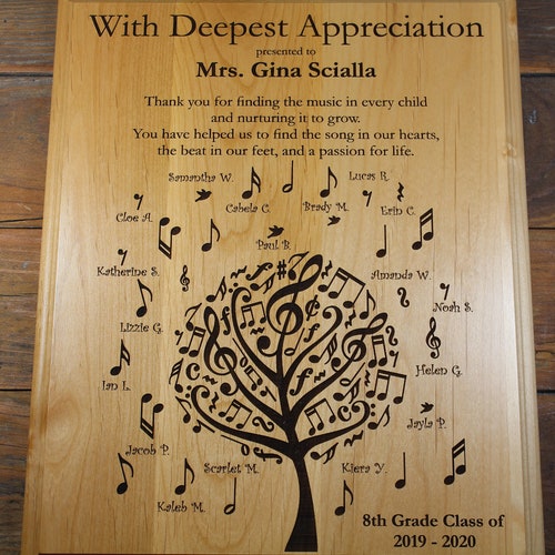Personalized Chorus Teacher Gift Wood Plaque Teacher Etsy