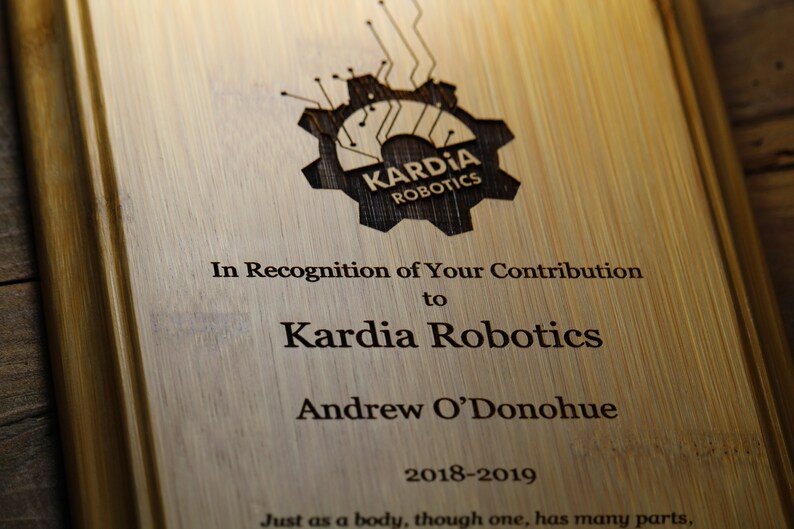 Personalized Engraved Wood Plaque Poem Letter Award Image 0