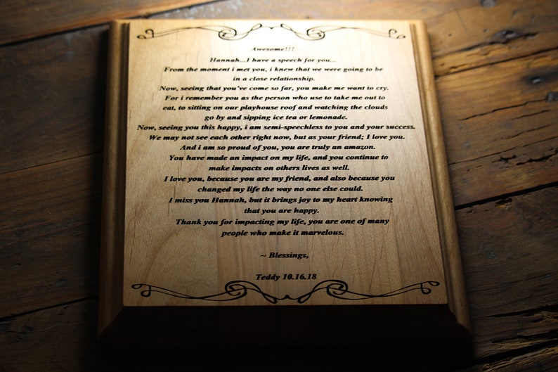 Personalized Engraved Wood Plaque Wall Hanging Art Customize Etsy