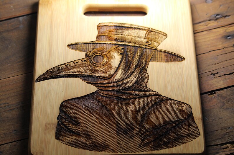 Home Living Kitchen Dining Medical Art Graduation Plague Doctor Mask Doctor Gift History Major Gift Personalized Plague Doctor Cutting Board Mentor Black Death