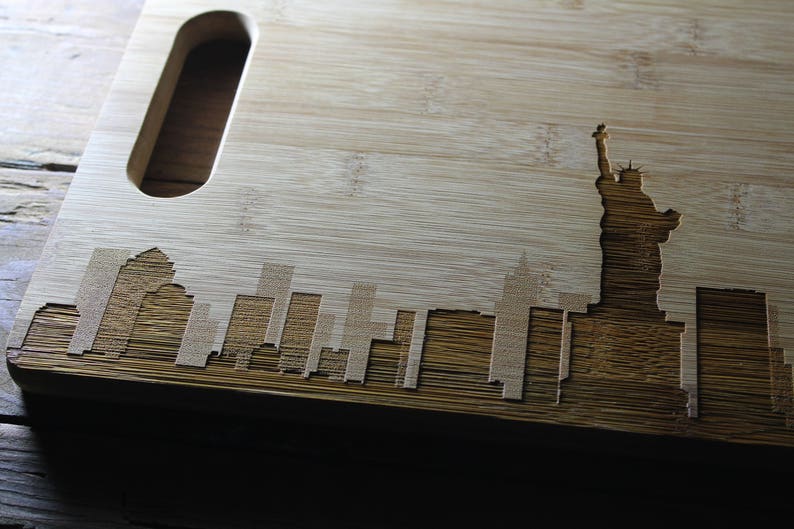 New York Hometown Chicago Skyline Personalized City Skyline Cutting Board Denver Skyline City Art Cityscape Miami Houston Skyline