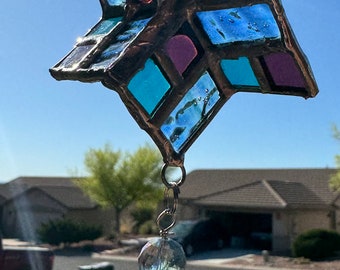 Jigsaw 3d star spinner//stained glass//handmade USA