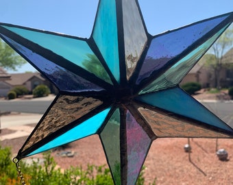 3d Star Gazer//Stained Glass//handmade USA